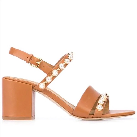 Tory Burch Emmy Pearly Studded Block Heel Sandals - Picture 2 of 8